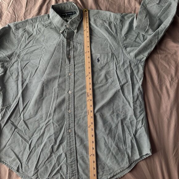 polo ralph lauren green plaid 100% Cotton shirt Sz L - Picture 5 of 7
